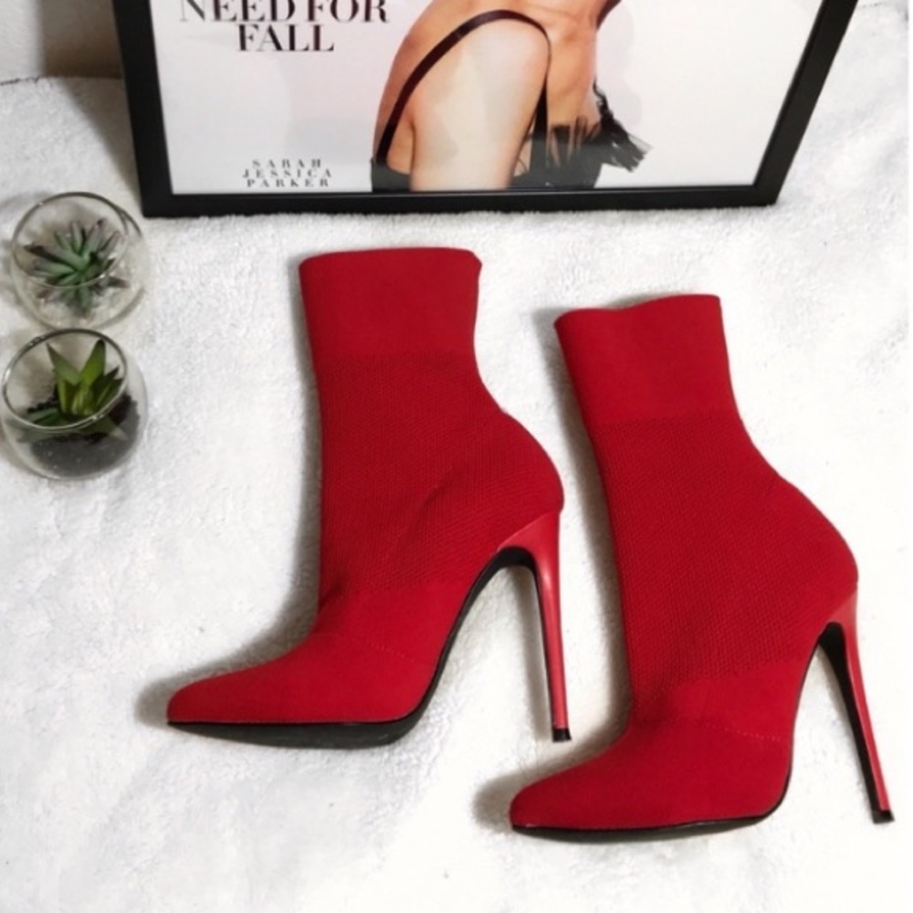 Steve Madden Red Sock Boots